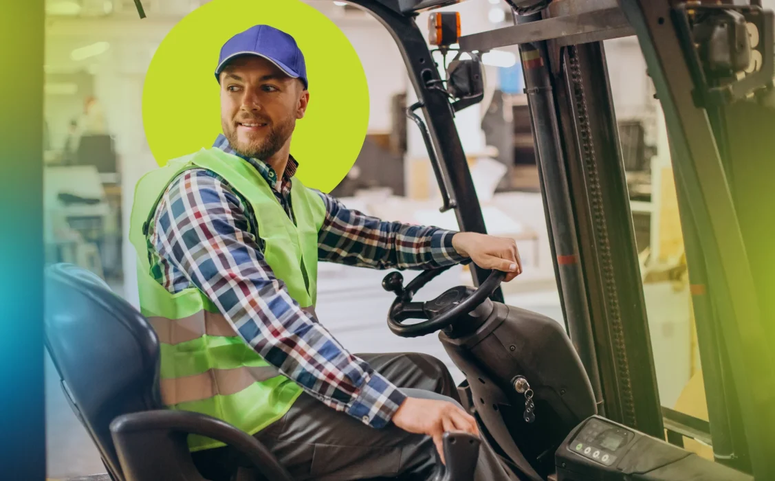 forklift operator working in the warehouse