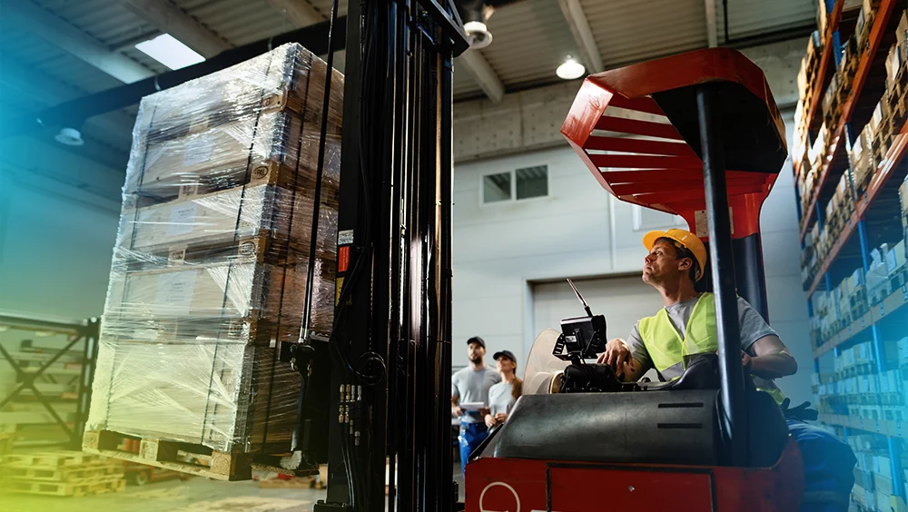 loaded forklift operator