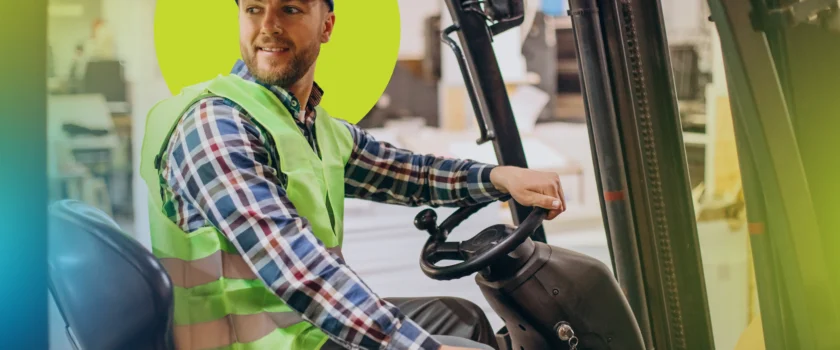 forklift operator working in the warehouse